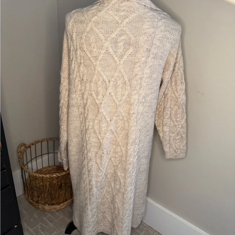 Anthropologie Beige Cable Knit Cardigan - Picture 5 of 8